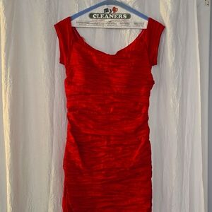 Red Floor Length Formal Gown